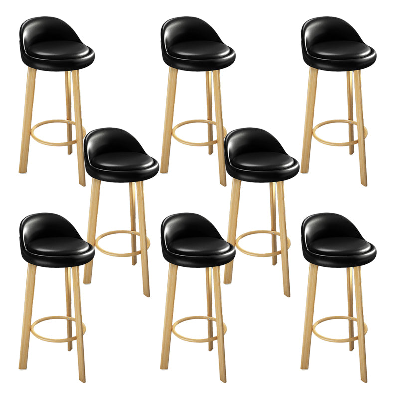 Contemporary Leather Counter Height Stools Bucket Bar Stool for Indoor
