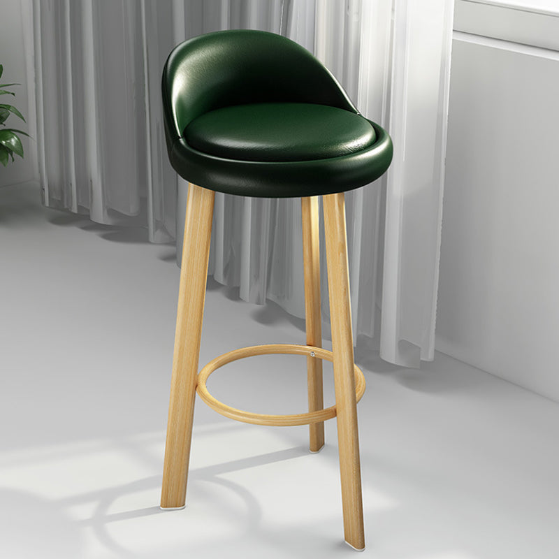 Contemporary Leather Counter Height Stools Bucket Bar Stool for Indoor