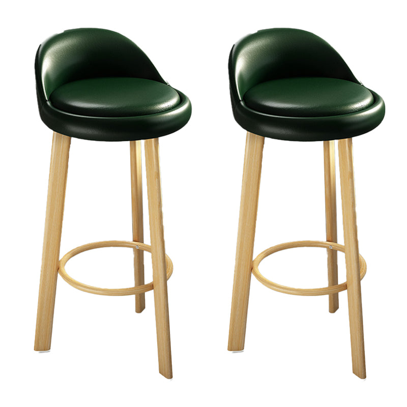 Contemporary Leather Counter Height Stools Bucket Bar Stool for Indoor