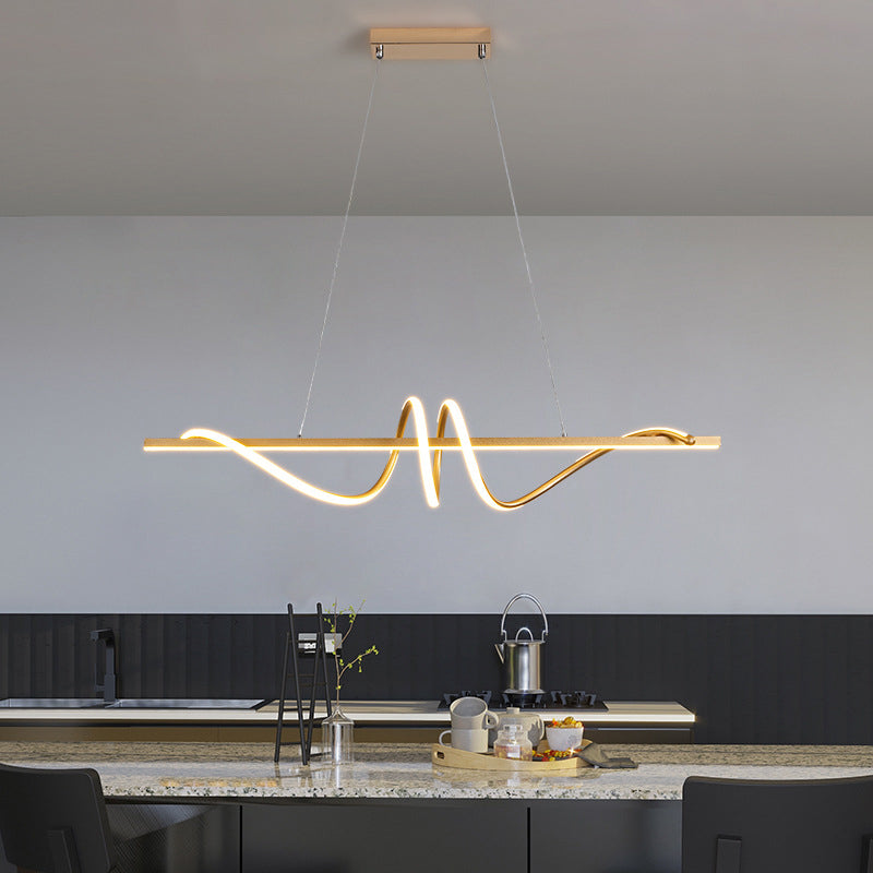 LED Kitchen Island Lighting Modern Golden/Black Ceiling Light for Foyer
