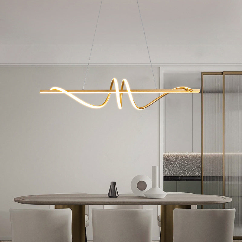 LED Kitchen Island Lighting Modern Golden/Black Ceiling Light for Foyer