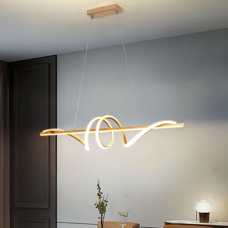 LED Kitchen Island Lighting Modern Golden/Black Ceiling Light for Foyer