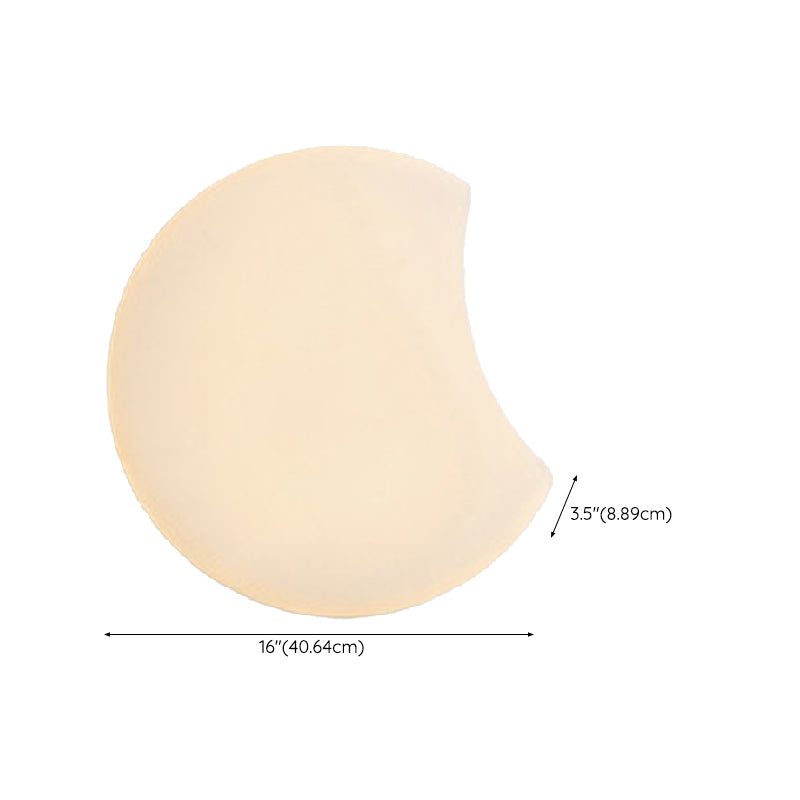 Modern Metal Wall Sconce Moon Shape Wall Light with Plastic Shade for Bedroom