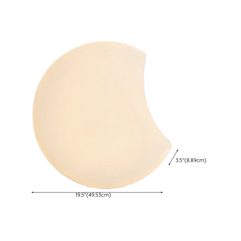 Modern Metal Wall Sconce Moon Shape Wall Light with Plastic Shade for Bedroom