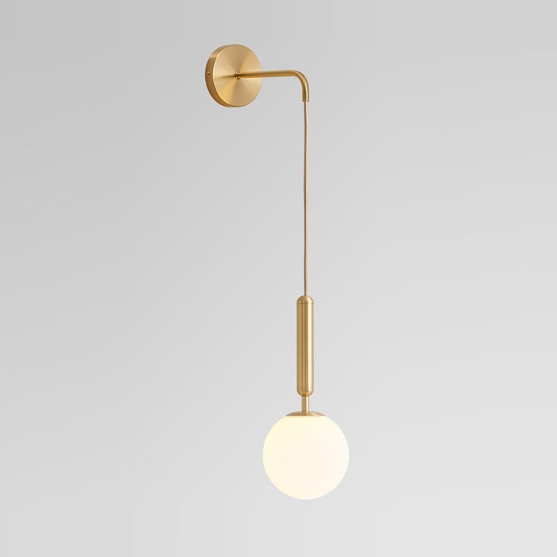 Contemporary Glass Shaded Lighting Black/Golden Wall Light for Room