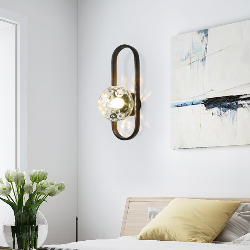 Contemporary Wall Lamp Globe Glass Sconce Lighting for Bedroom