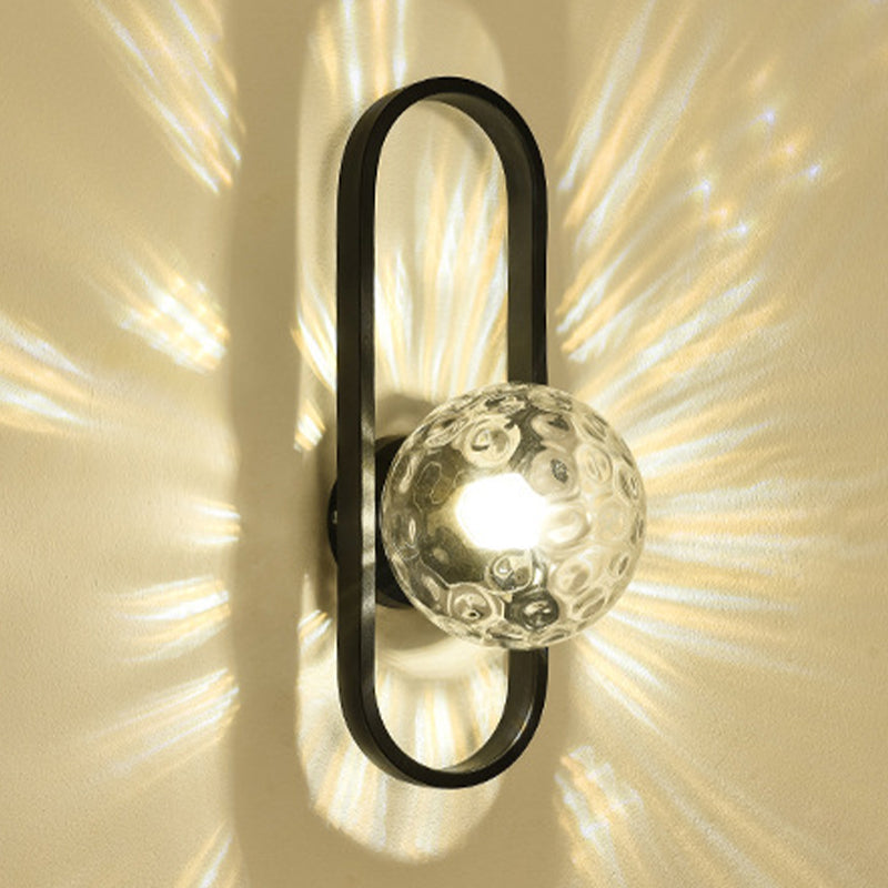 Contemporary Wall Lamp Globe Glass Sconce Lighting for Bedroom