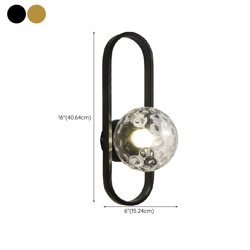 Contemporary Wall Lamp Globe Glass Sconce Lighting for Bedroom