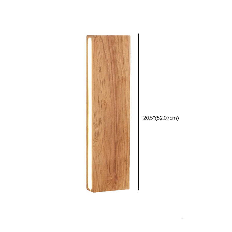 Single Modernism Beige Finish Wall Mounted Sconce Wooden Wall Light
