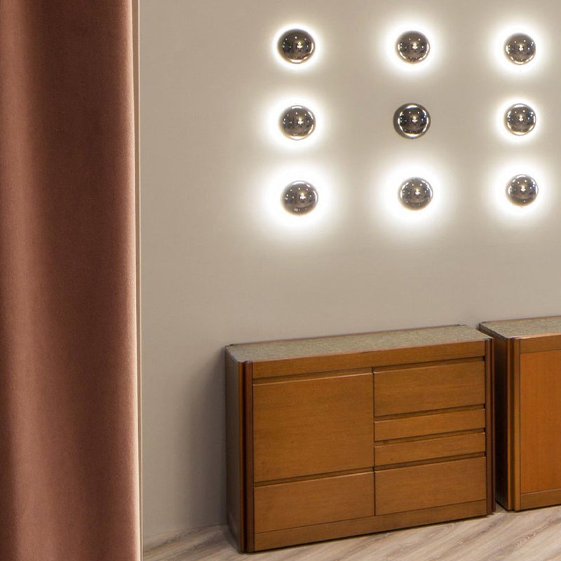 Modern Wall Sconce Circle Shape Wall Light with Metal Shade for Living Room