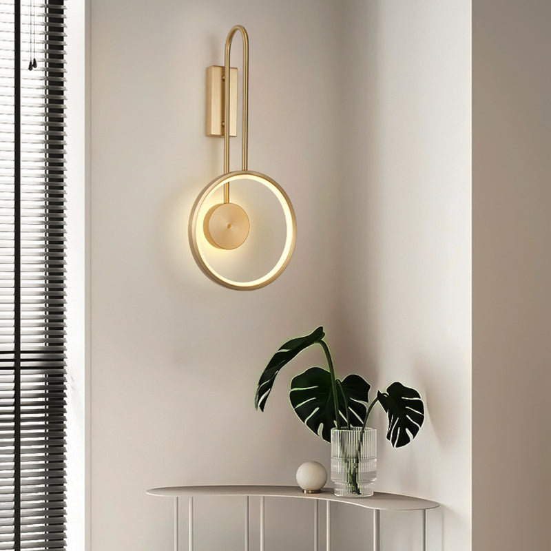 Post-Modern Wall Sconce Copper LED Sconce Lighting for Bedroom