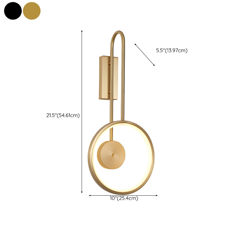 Post-Modern Wall Sconce Copper LED Sconce Lighting for Bedroom