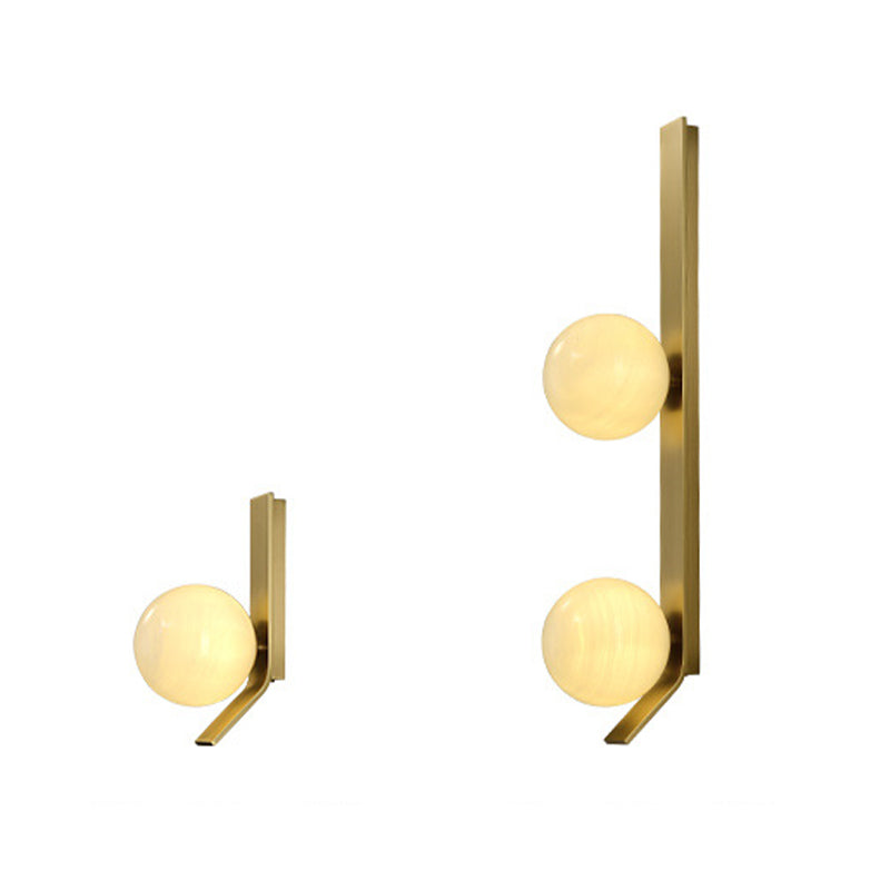 Gold Modern Metal Wall Sconce Ball Shape Wall Light with Glass Shade for Bedroom