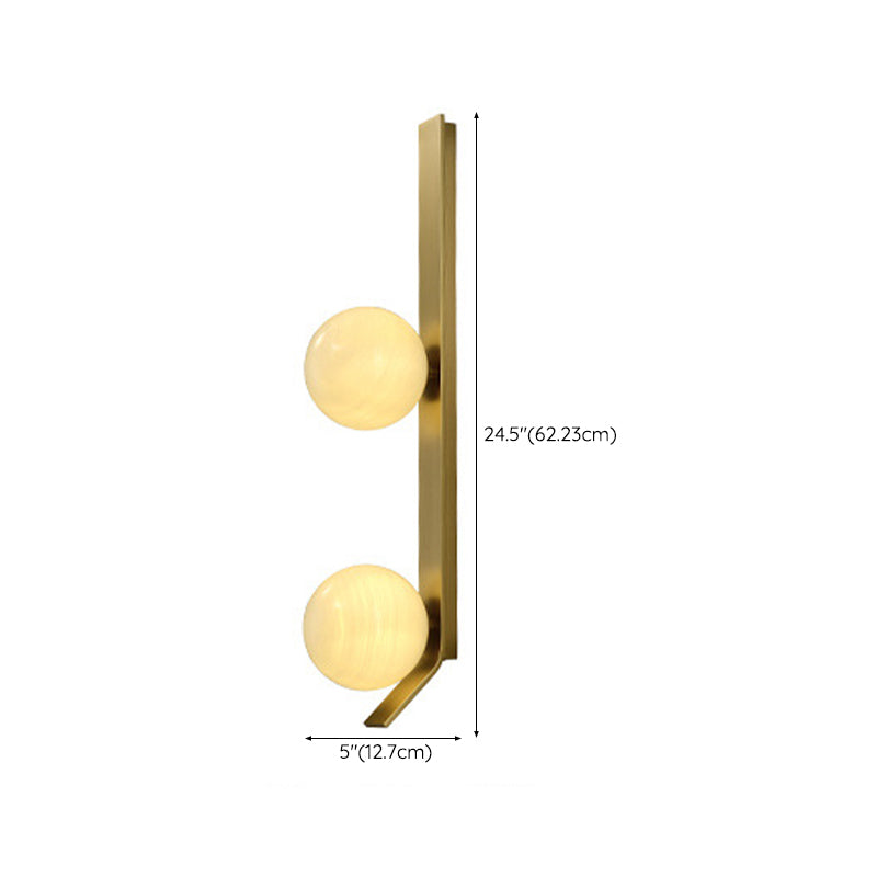 Gold Modern Metal Wall Sconce Ball Shape Wall Light with Glass Shade for Bedroom