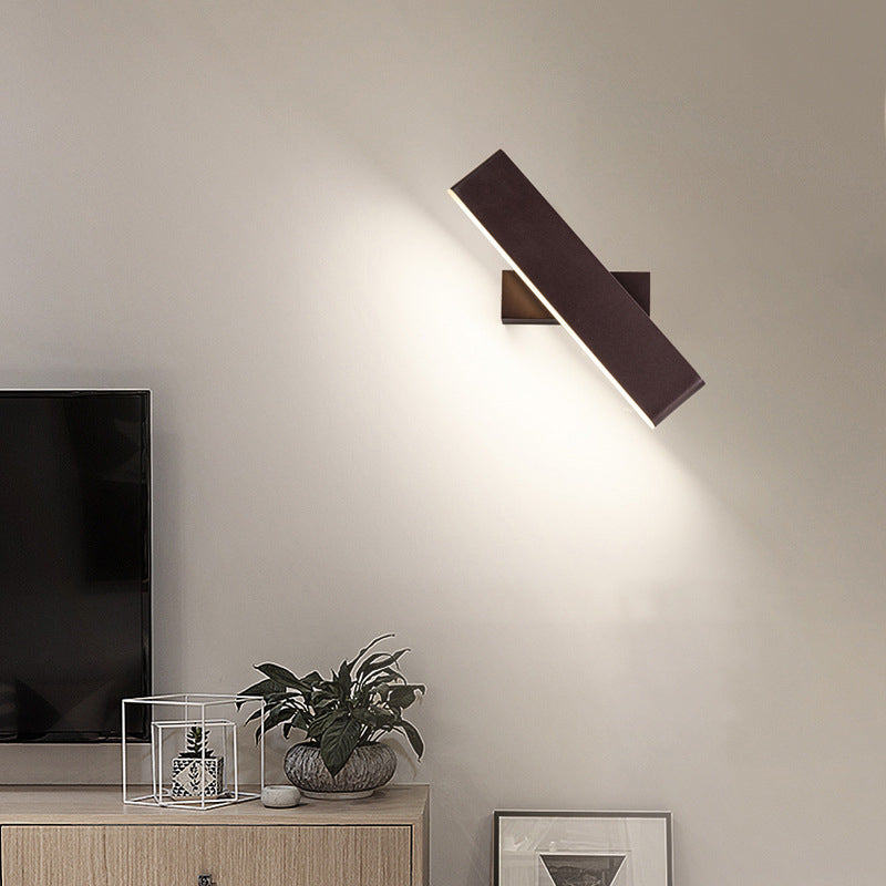 Single Modernism Polished Finish Wall Mounted Sconce Metal LED Wall Light