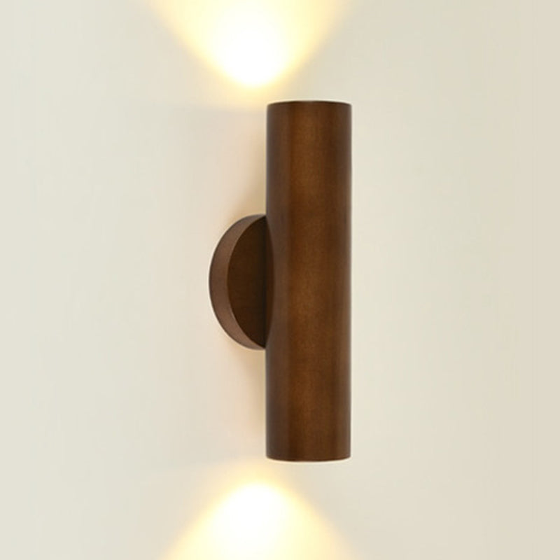 Single Modernism Brown/Beige Wall Mounted Sconce Wooden LED Wall Light