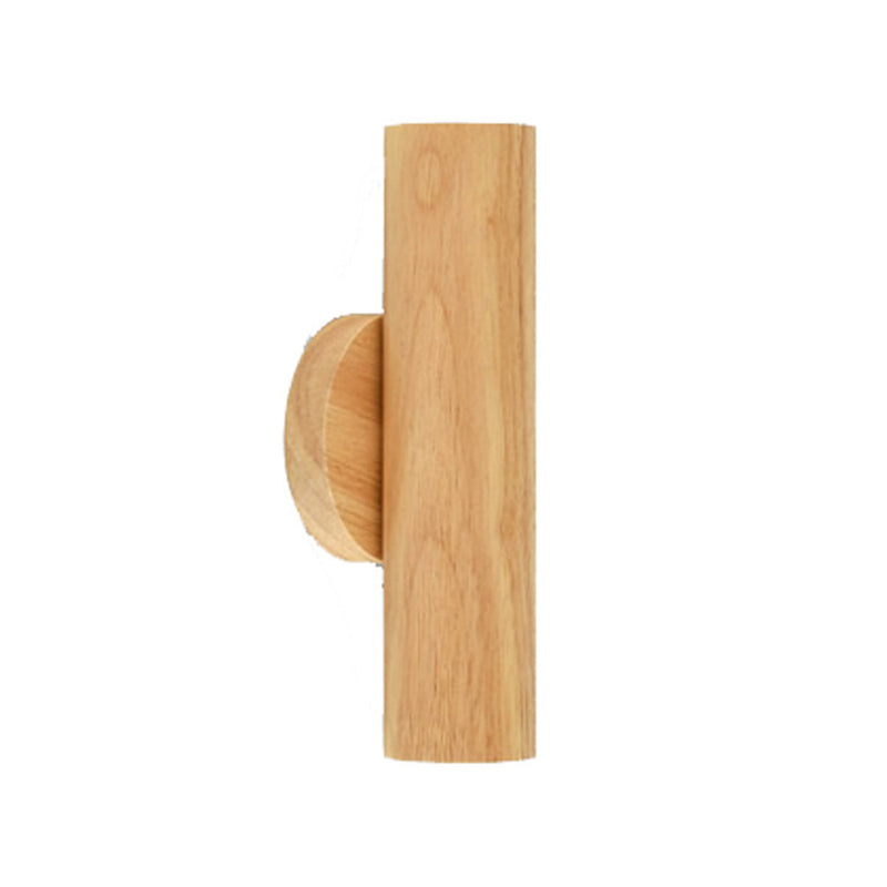 Single Modernism Brown/Beige Wall Mounted Sconce Wooden LED Wall Light