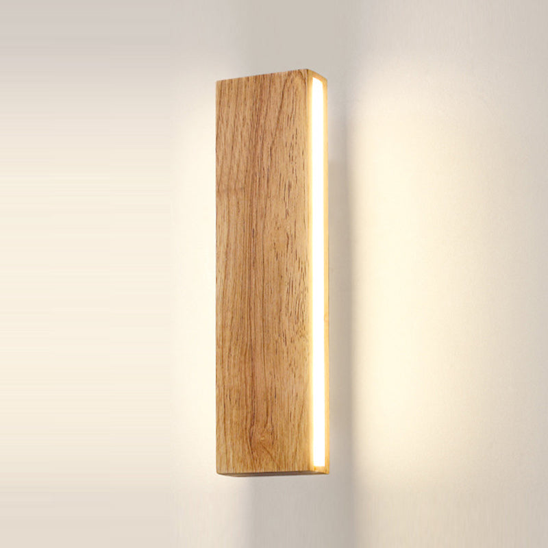 Modernism Beige Finish Single Wall Mounted Sconce Wooden Wall Light