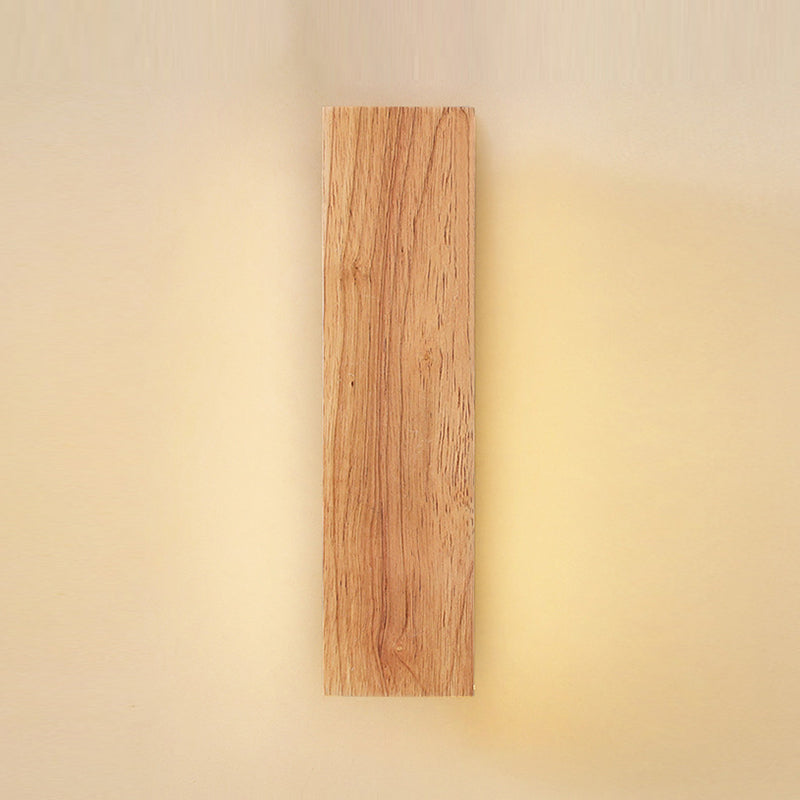 Modernism Beige Finish Single Wall Mounted Sconce Wooden Wall Light