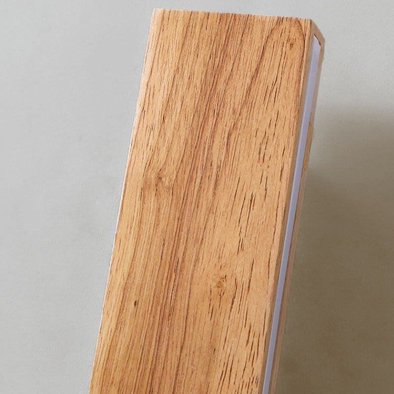 Modernism Beige Finish Single Wall Mounted Sconce Wooden Wall Light