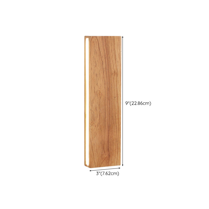 Modernism Beige Finish Single Wall Mounted Sconce Wooden Wall Light
