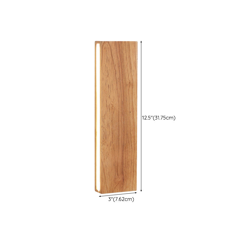 Modernism Beige Finish Single Wall Mounted Sconce Wooden Wall Light