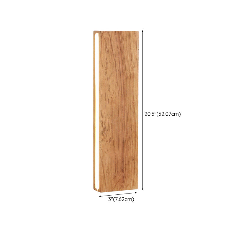 Modernism Beige Finish Single Wall Mounted Sconce Wooden Wall Light