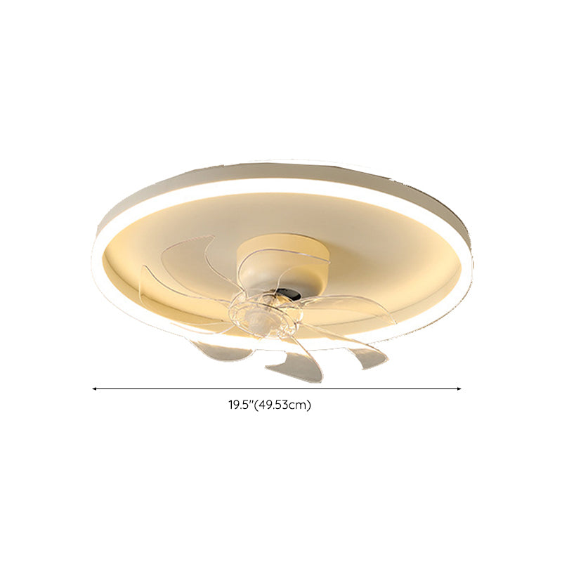 7-Blade Children Ceiling Fan White LED Fan with Light for Home