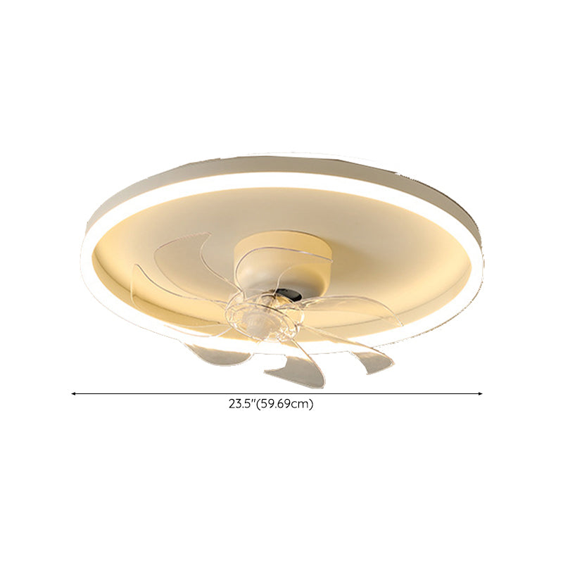 7-Blade Children Ceiling Fan White LED Fan with Light for Home