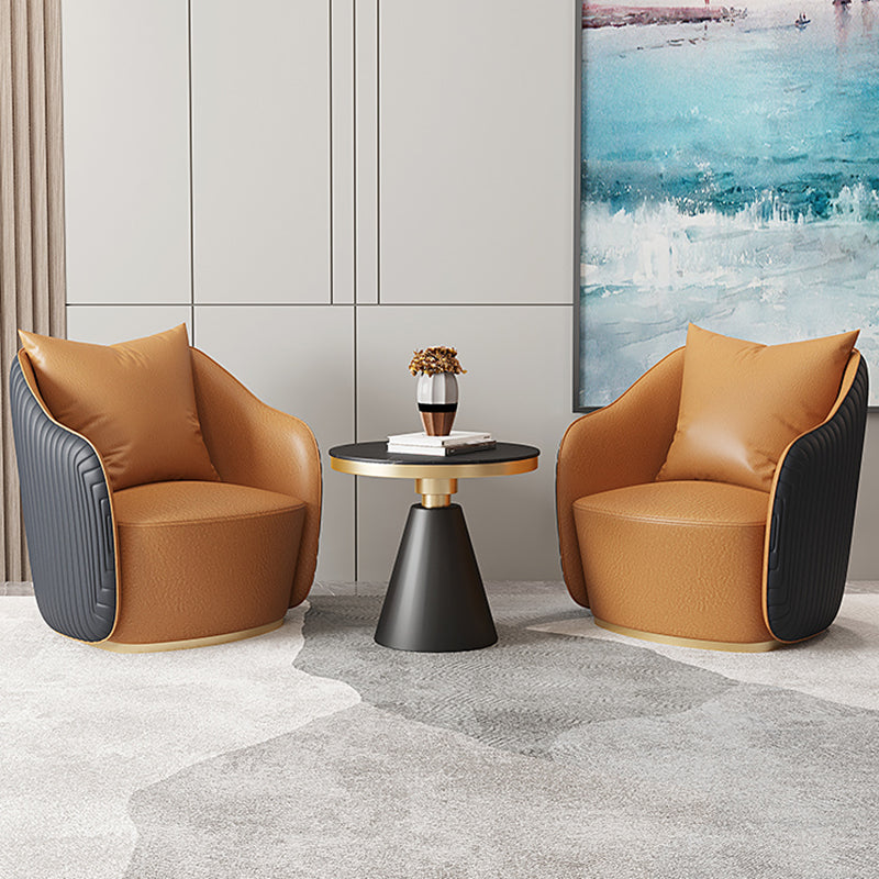 Contemporary Accent Armchair Modern Arms Included Barrel Accent Chair