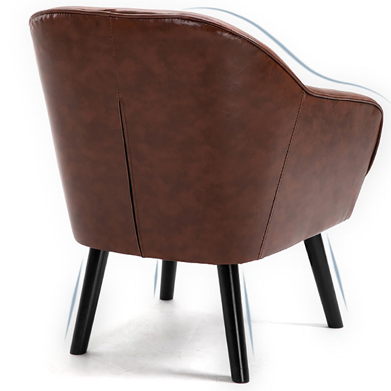 Contemporary Accent Armchair Arms Included Barrel Accent Chair
