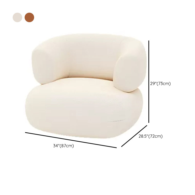 Faux Leather Modern Sofa Sloped Arm Curved Sofa for Living Room
