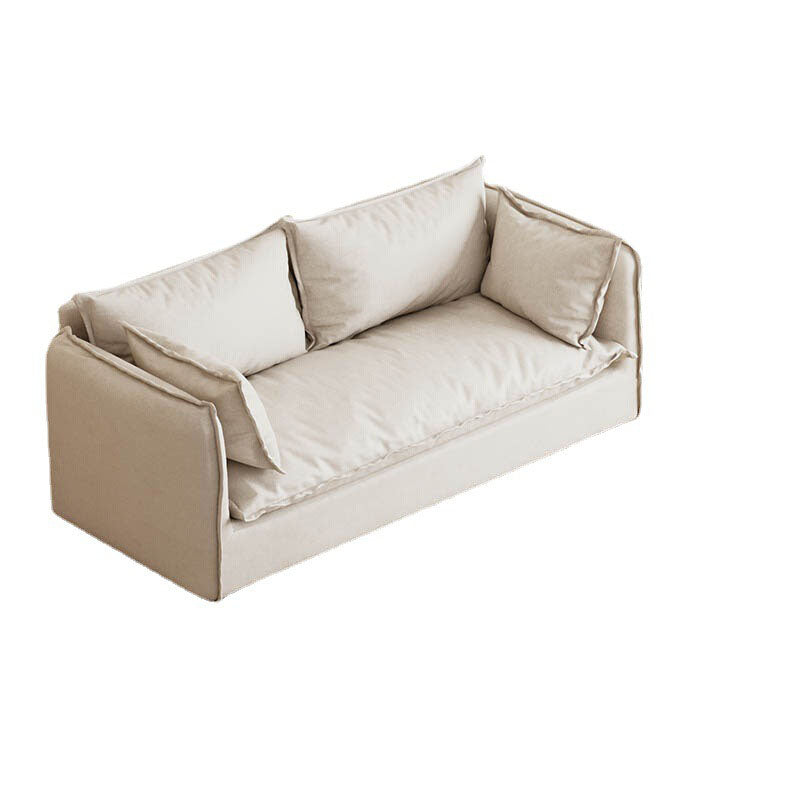 White Stationary Sofa Modern Square Arm Sofa for Living Room