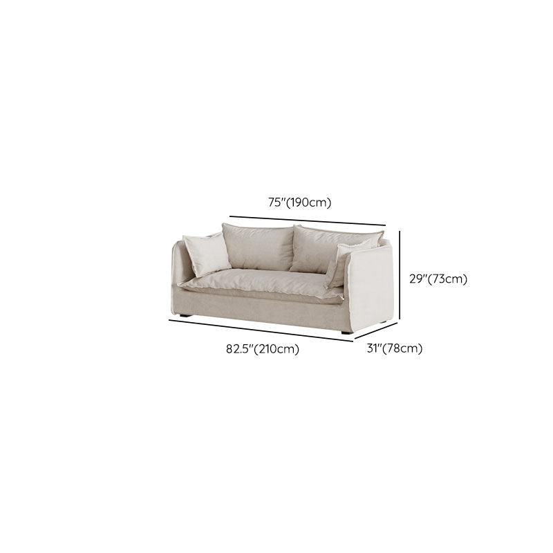 White Stationary Sofa Modern Square Arm Sofa for Living Room
