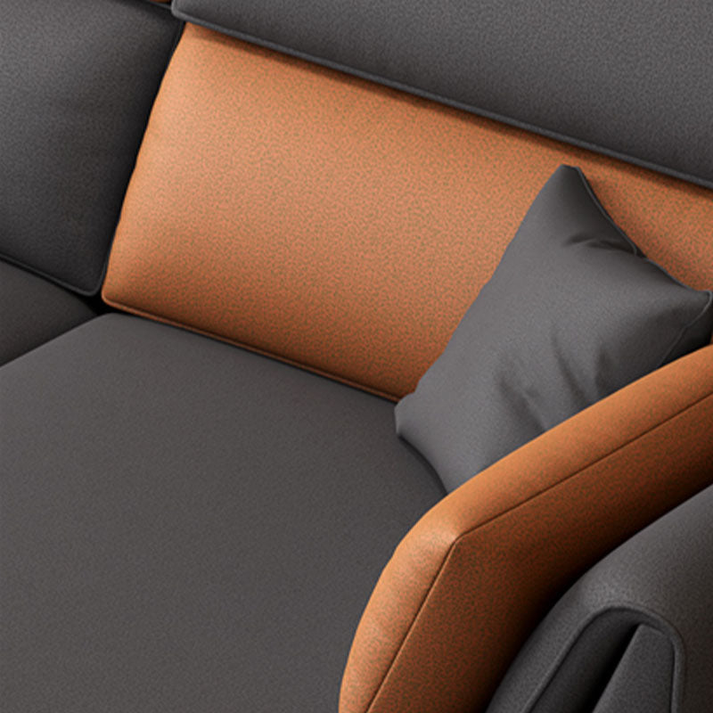 Modern Standard Seating Stain Resistant Sofa Faux Leather in Dark Gray