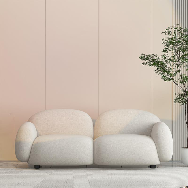 Contemporary Stain Resistant Settee Recessed Arm Sofa for Living Room