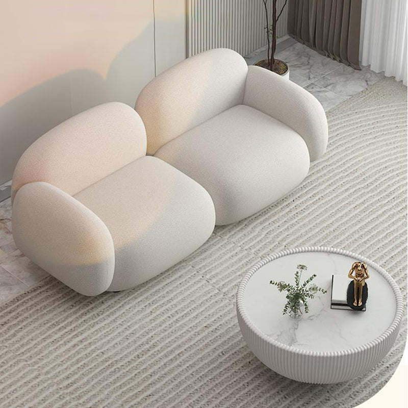 Contemporary Stain Resistant Settee Recessed Arm Sofa for Living Room