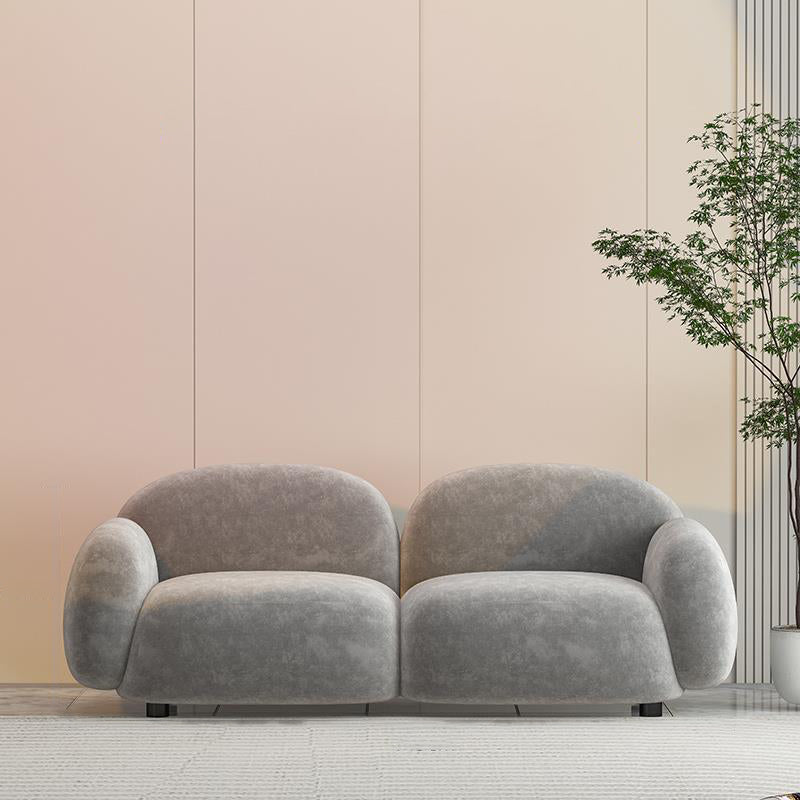 Contemporary Stain Resistant Settee Recessed Arm Sofa for Living Room