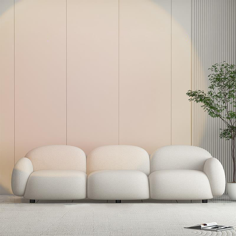 Contemporary Stain Resistant Settee Recessed Arm Sofa for Living Room