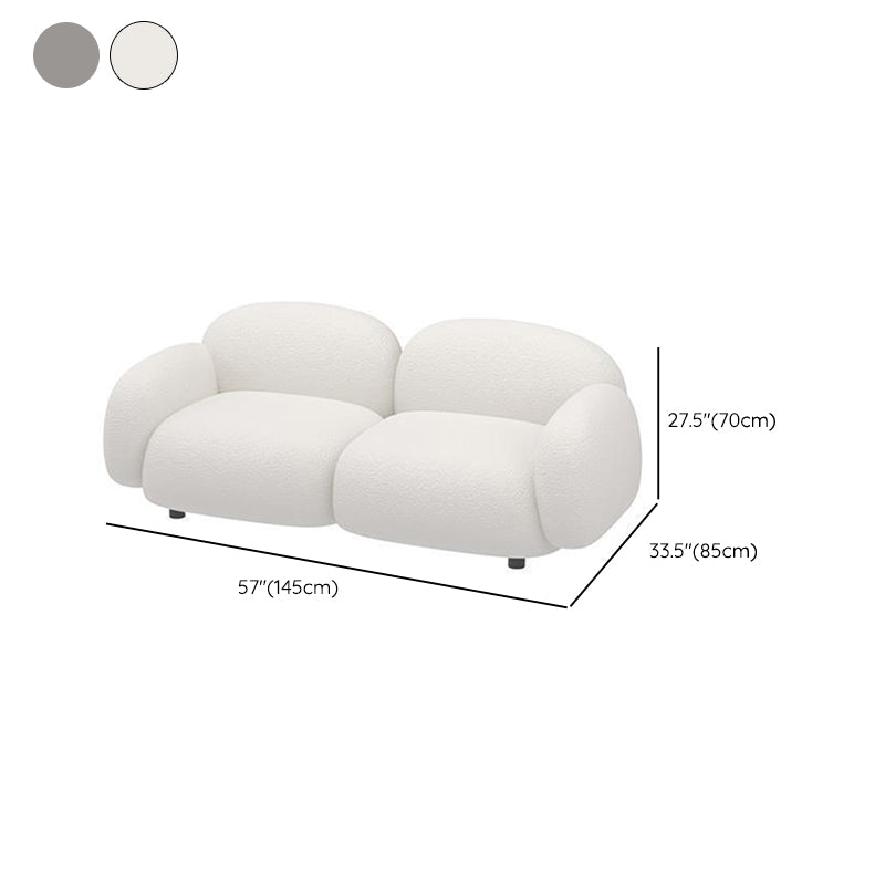 Contemporary Stain Resistant Settee Recessed Arm Sofa for Living Room