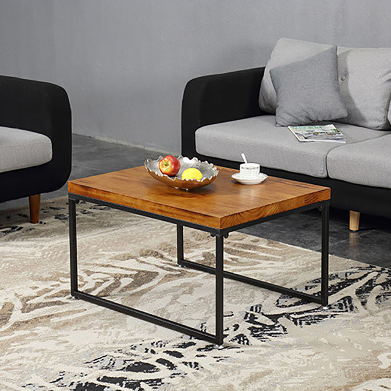 Modern Simple Wood Rectangular Coffee Table Sled 2 Nesting Cocktail Table Set