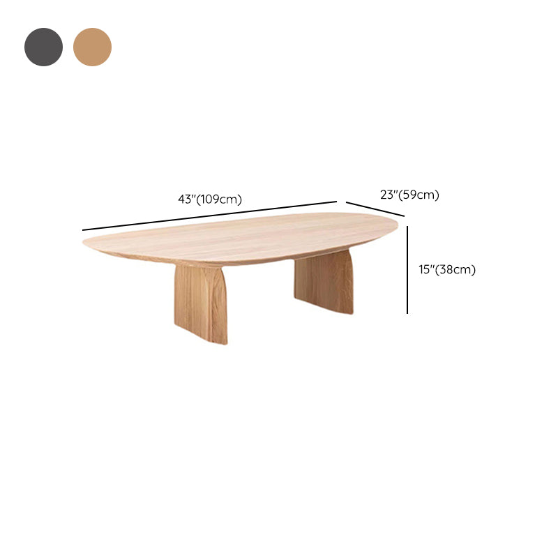 15" H Wood Irregular Cocktail Table Nordic Sled 1 Single Coffee Table