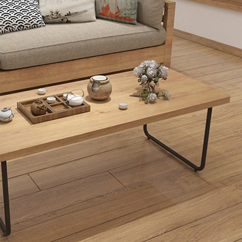 Contemporary Sled Coffee Table Solid Wood Coffee Cocktail Table