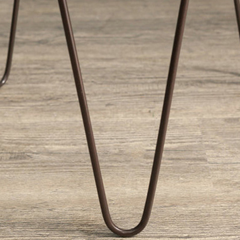 Solid Wood Round Top Side End Table with  Metal 3 Legs End Table