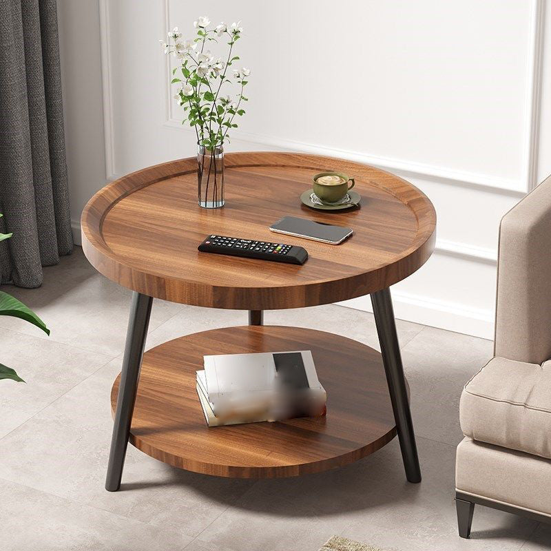 Round Tray Top Side End Table 3 Legs Solid Wood Corner Table