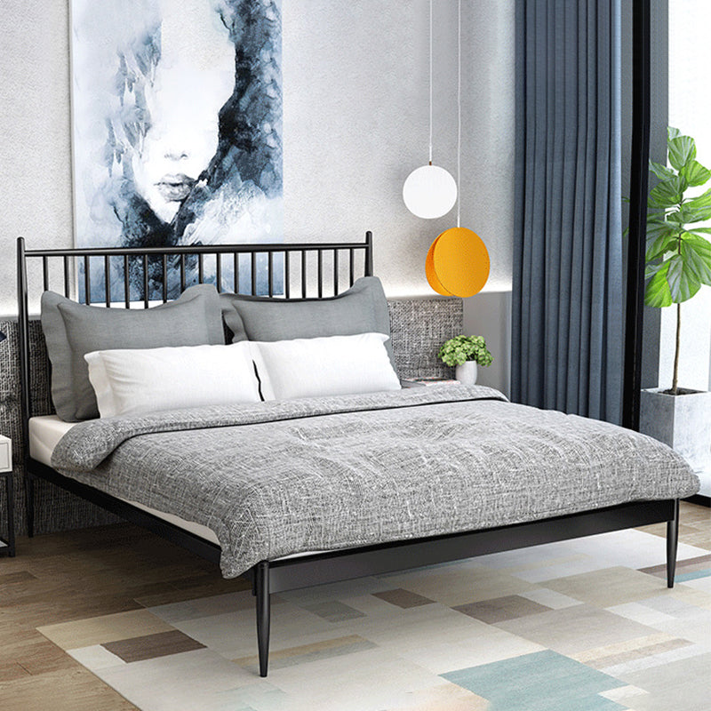 Iron Open-Frame Bed Contemporary Standard Bed with Metal Legs