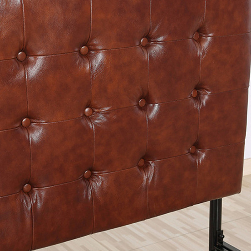 Upholstered Headboard Open-Frame Bed Metal and Upholstered Bed Frame with Metal Legs