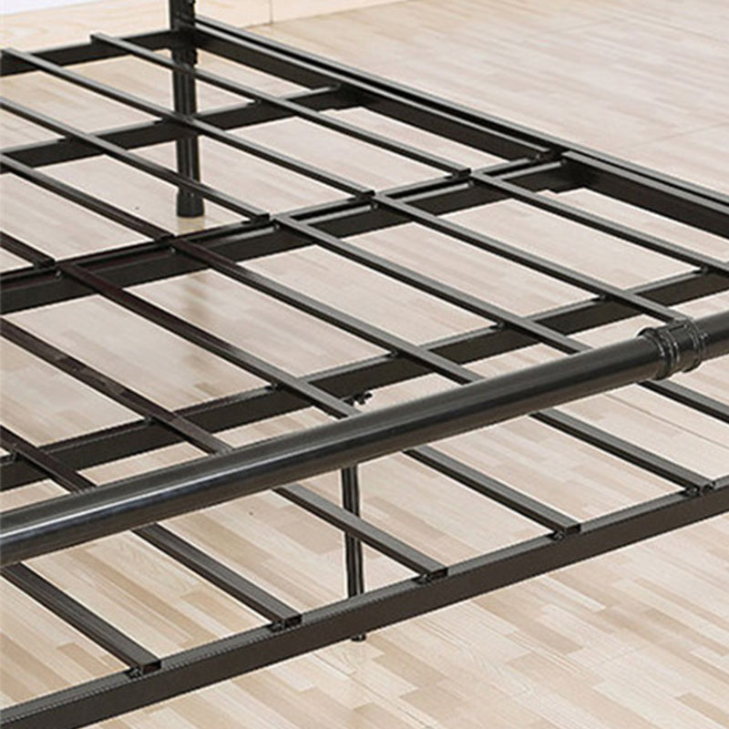 Upholstered Headboard Open-Frame Bed Metal and Upholstered Bed Frame with Metal Legs