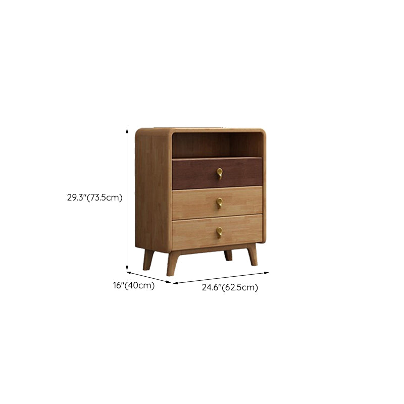 Mid Century Modern Natural Accent Chest Rectangular Wood Chest
