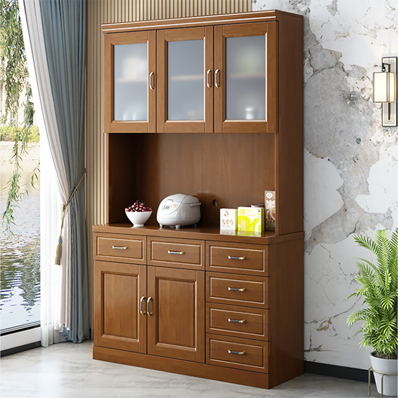 Mid-Century Cabinet 6 - Drawer 3 Shelves Solid Wood Bar Pulls Accent Cabinet
